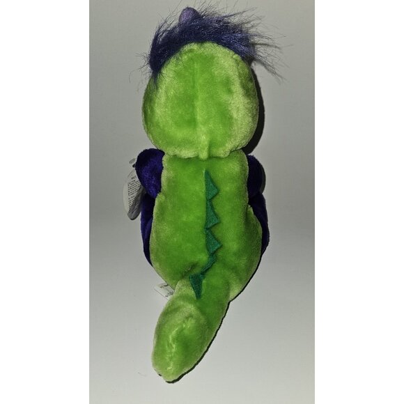 VTG Kellytoy Halloween Plush 9.5" Toy Dinosaur Pumpkin Green Purple Orange w/TAG - Picture 3 of 12